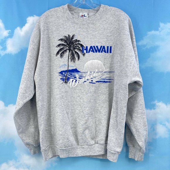 Tee Jays Other - Vintage Hawaii Aloha State USA Waikiki Gray Sweatshirt XL Tee Jays